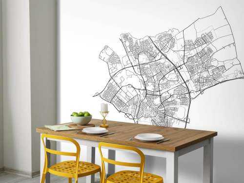 Plattegrond van Den Bosch, wit