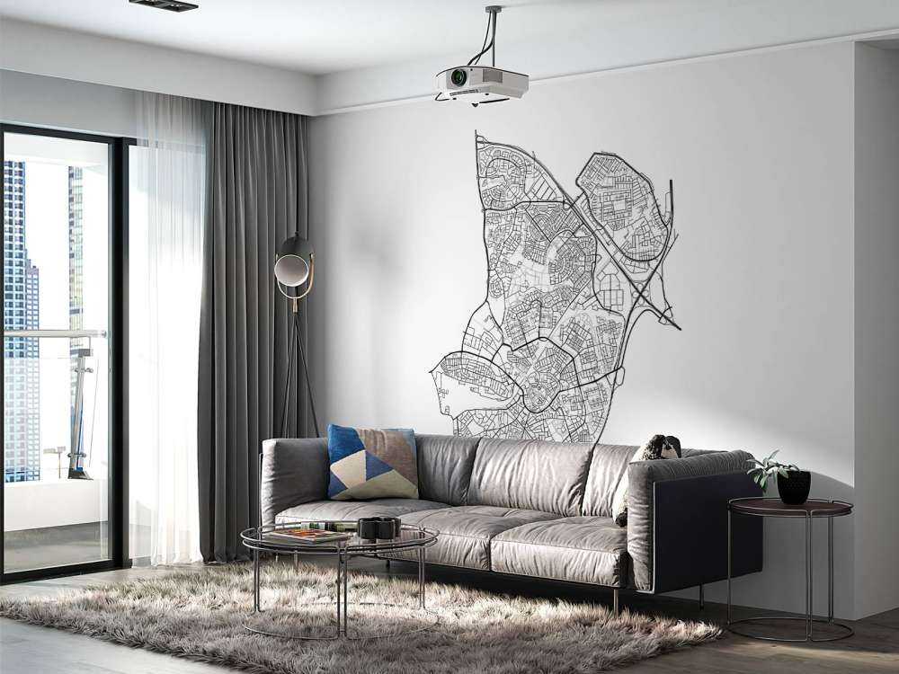 Plattegrond van Amersfoort, wit