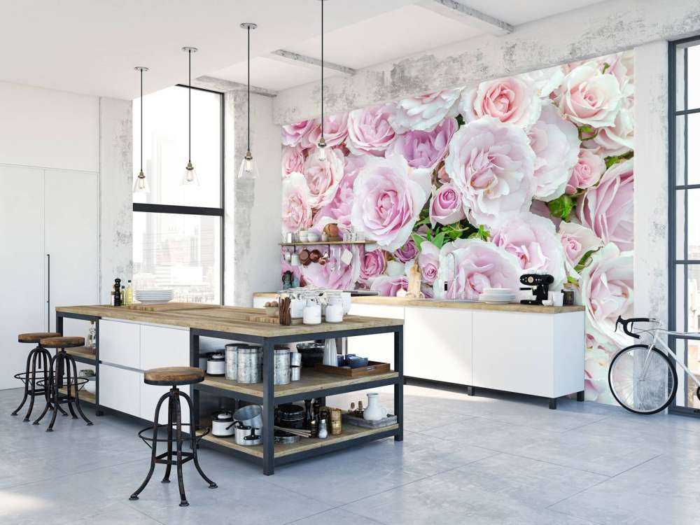 Kleurrijke witte en roze rozen