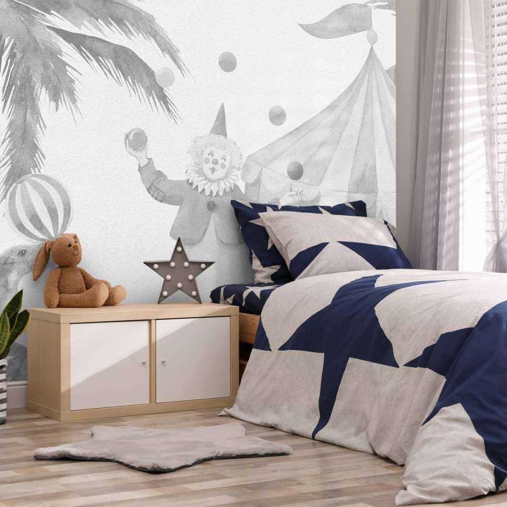 Vrolijke circus dieren grijs