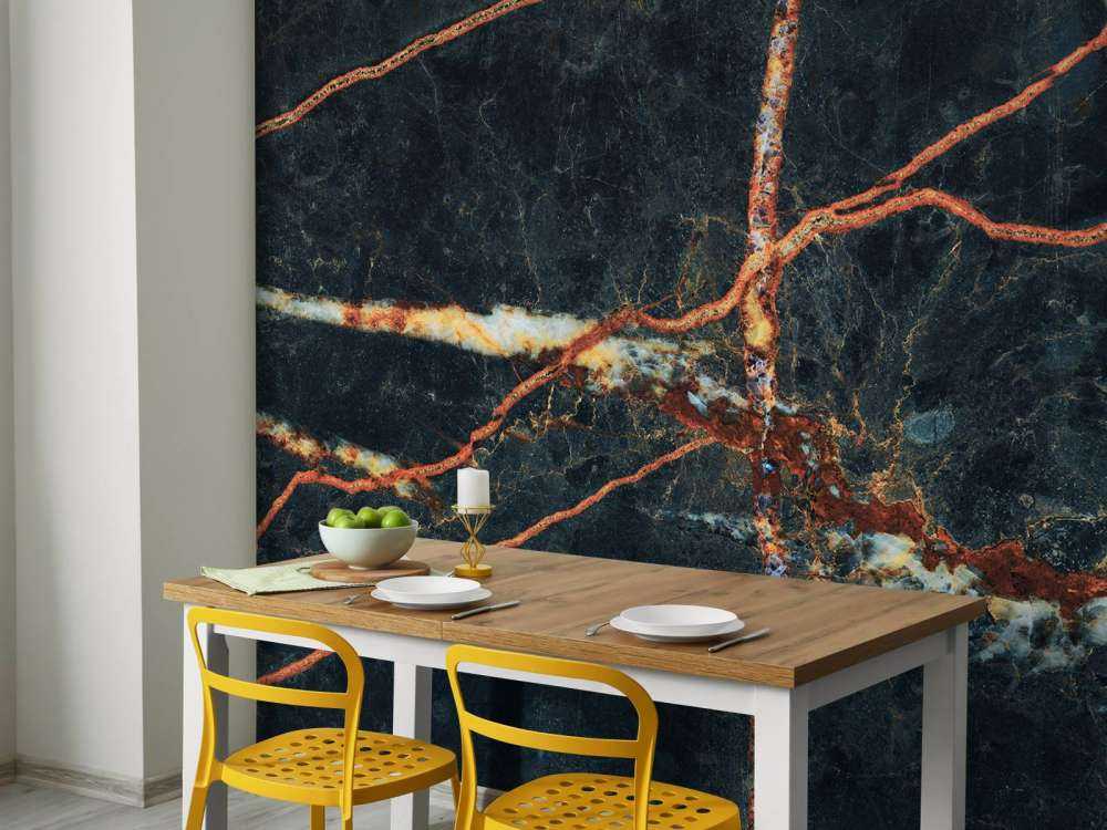 Blauw marmer met koperkleur