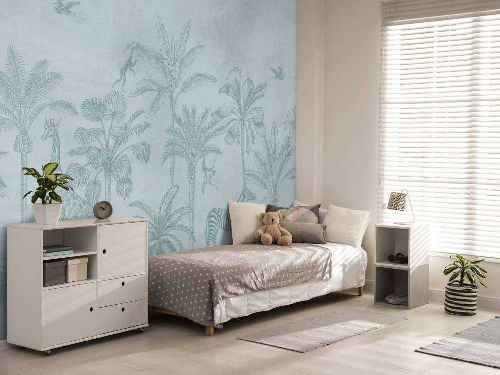 Tropisch dierenjungle blauw