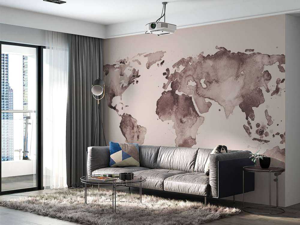 Wereldkaart in sepia