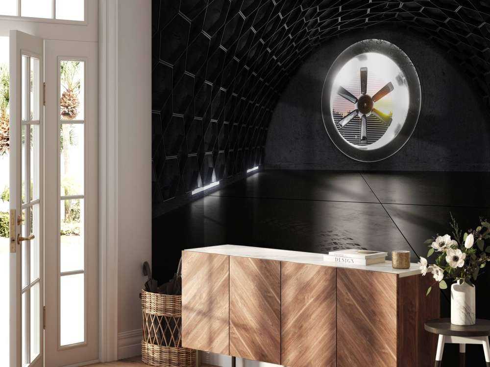 Betonnen garage met een ventilatiesysteem