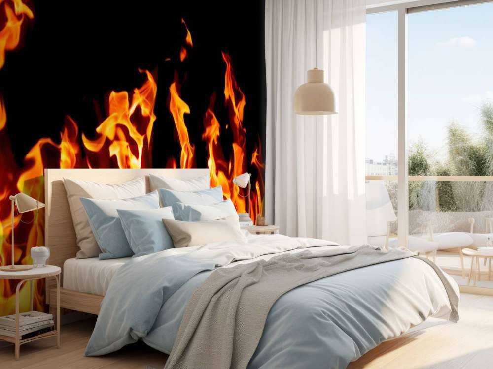 Vuur met een zwarte achtergrond