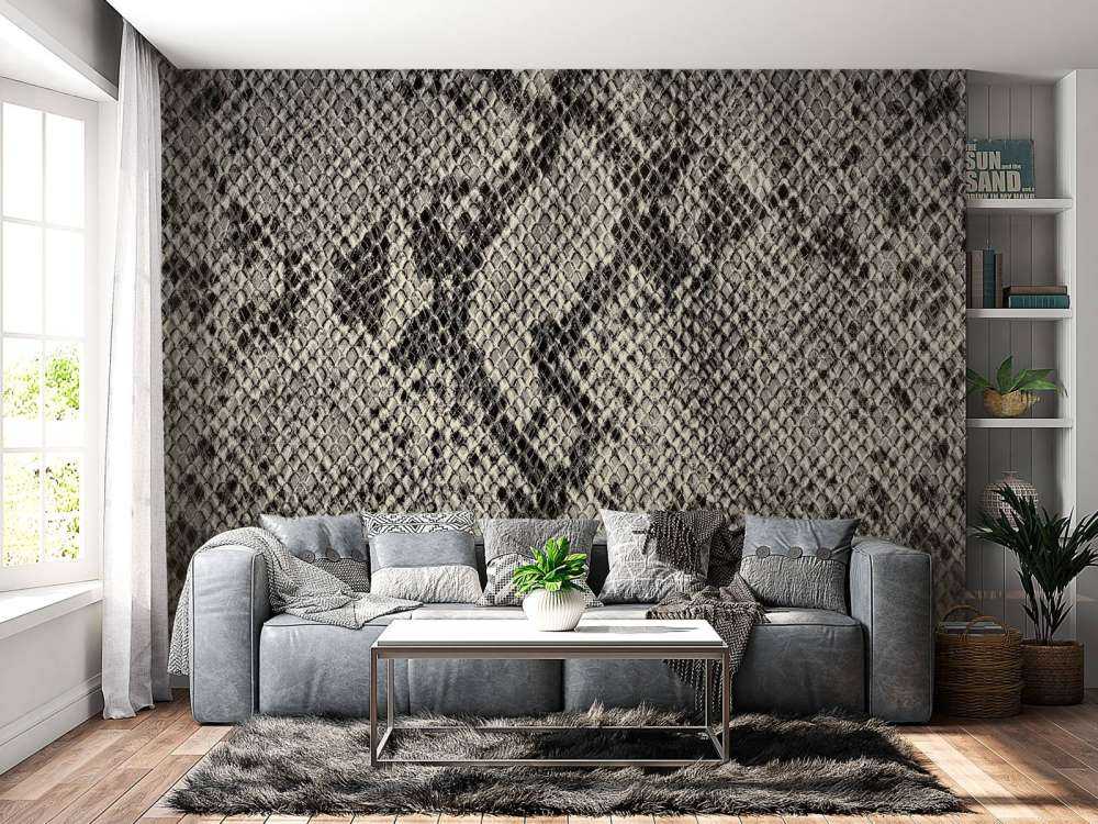 Zwart-grijze slangenhuid