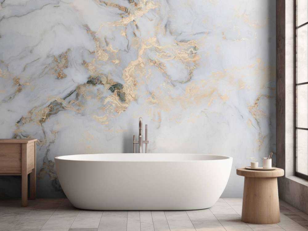 Wit natuursteen met goud