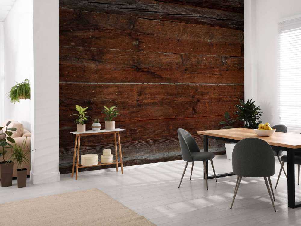 Verschillende planken van donker hout