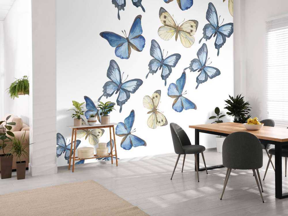 Aquarel van vlinders met een witte achtergrond