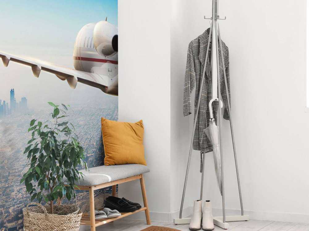 Privéjet boven Dubai