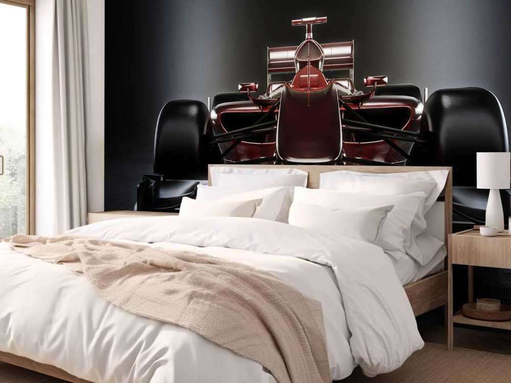 Voorzijde van een rode Formule 1-auto