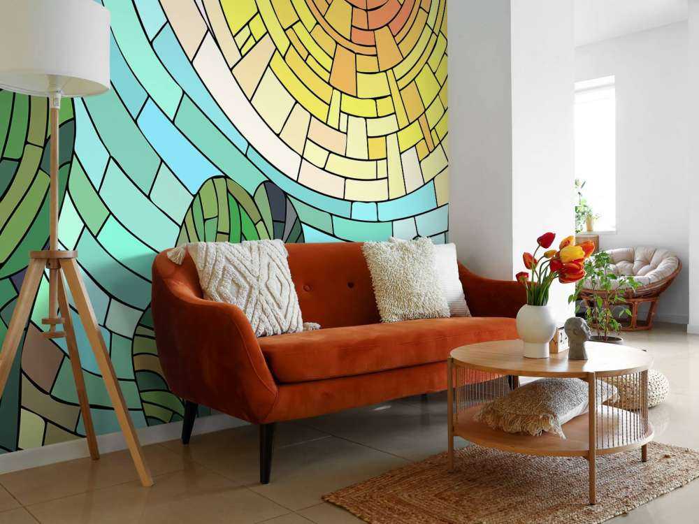 Rode zon bij de bomen