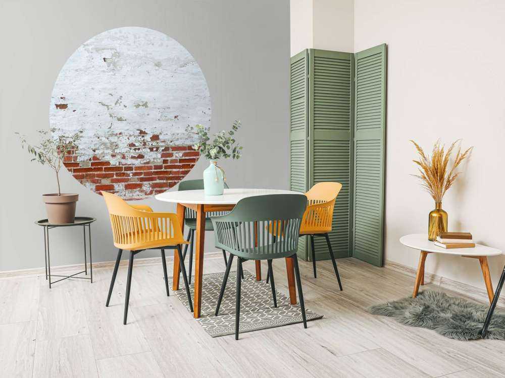 Bakstenen muur met beton