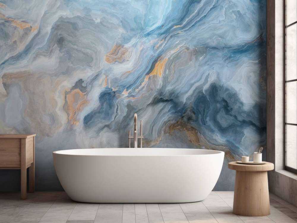 Blauw gekleurd marmer