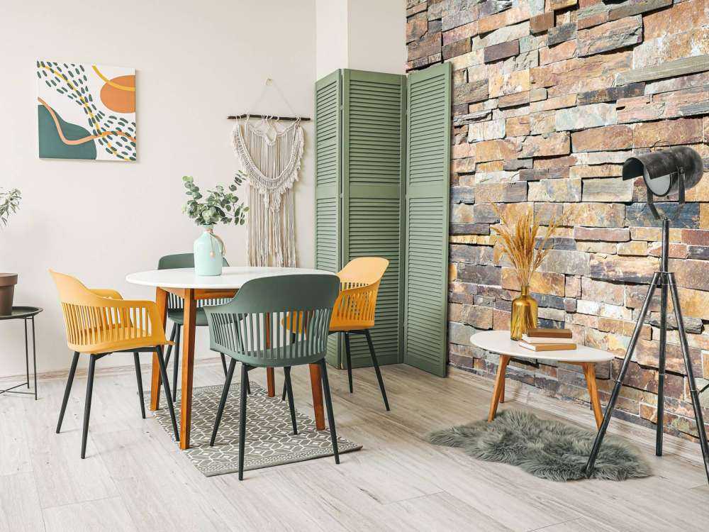 Kleurrijke stenen sierwand