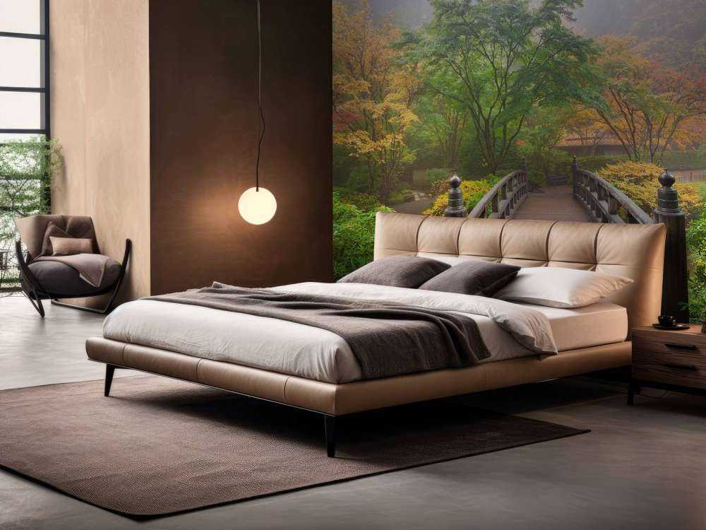 Houten brug in een Japanse tuin