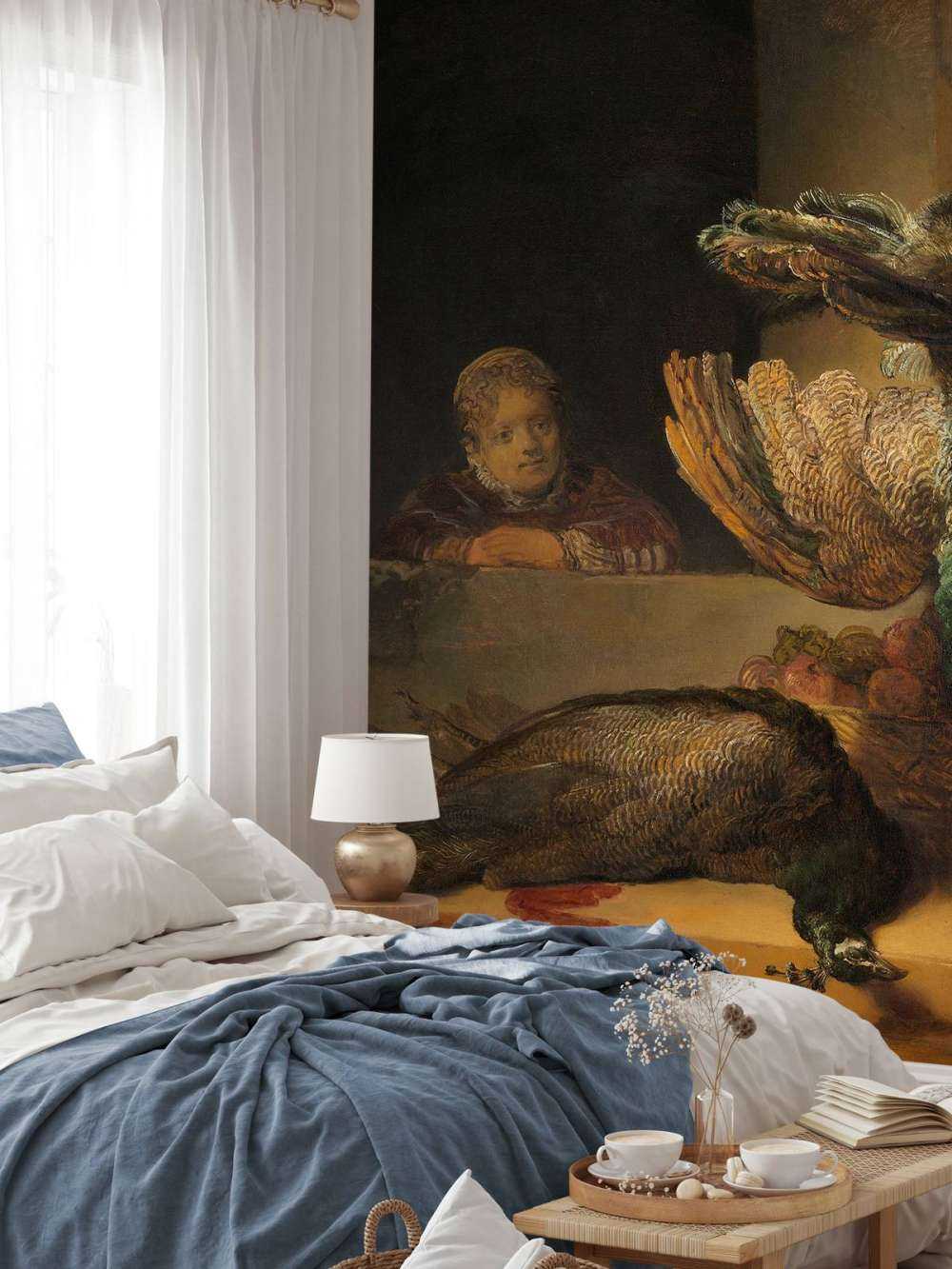 Stilleven met pauwen