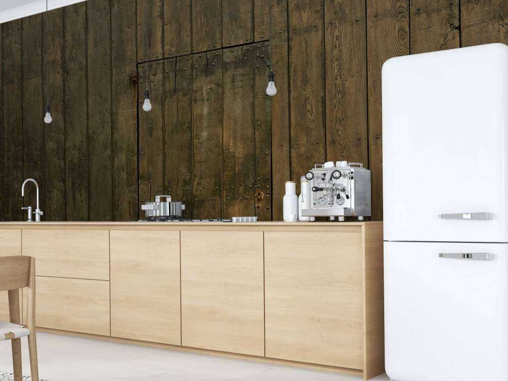 Houten muur met deur