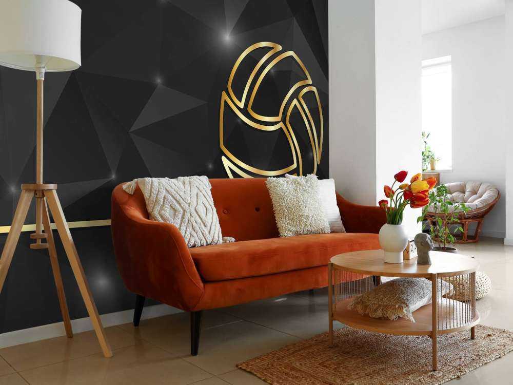 Volleybal design met een donkere achtergrond