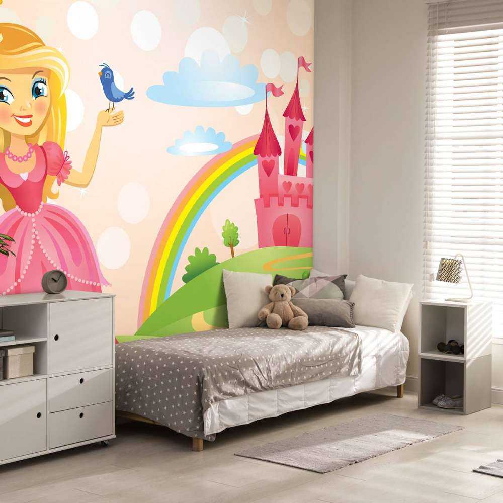 Prinses bij een sprookjeskasteel