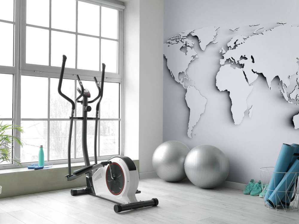 Witte wereldkaart in 3D