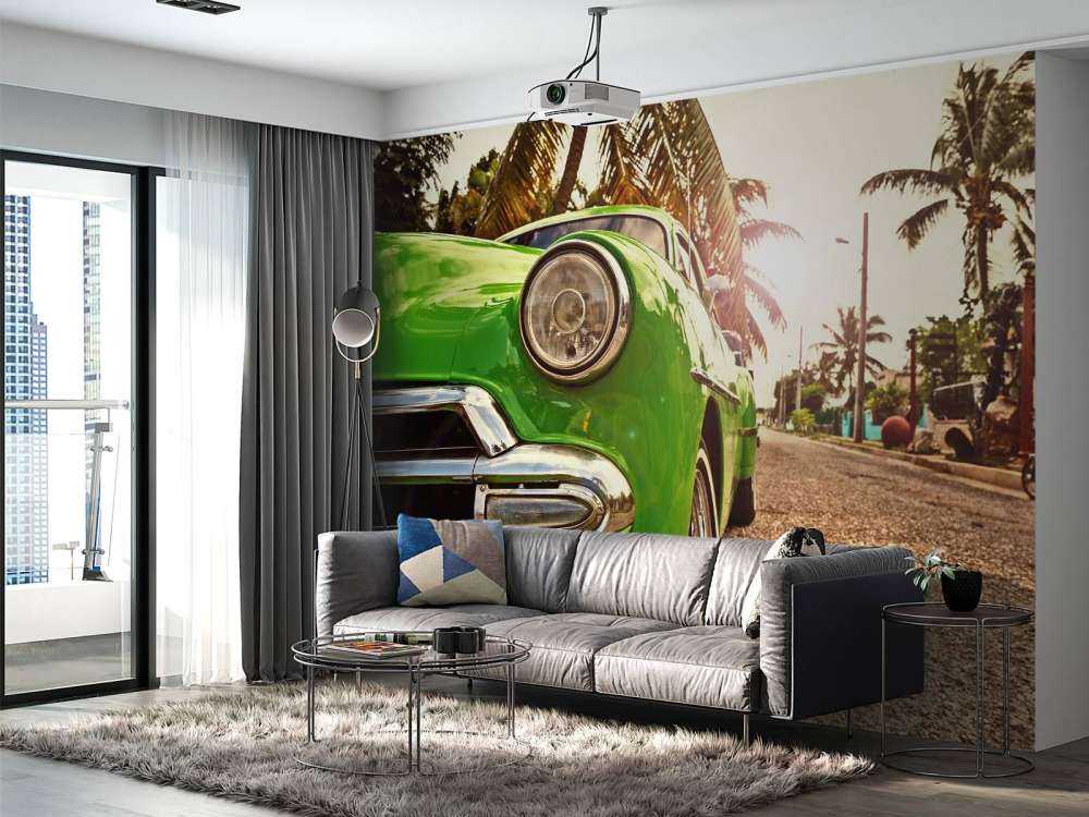 Groene klassieke auto