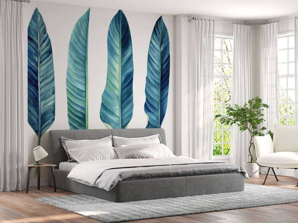 Tropische bladeren op een witte achtergrond