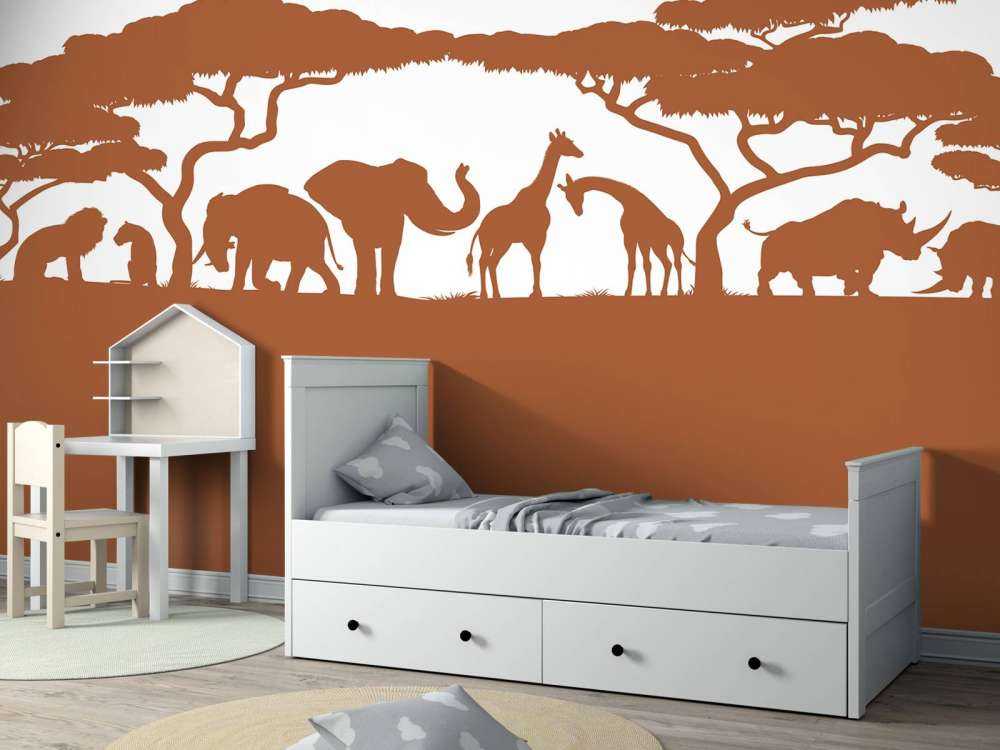 Silhouette safaridieren, roestkleur