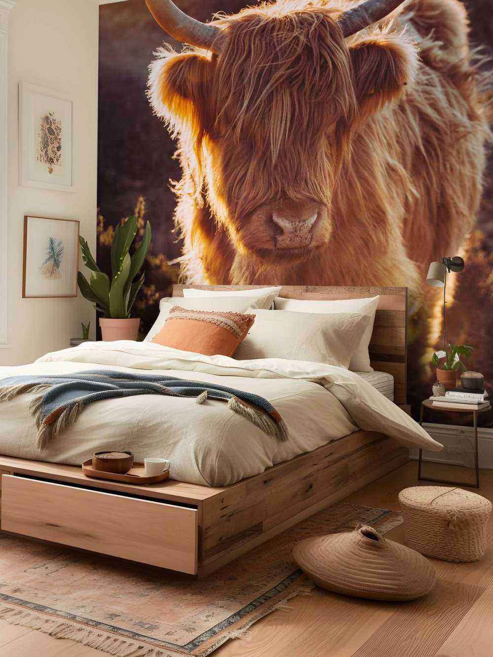 Schotse hooglander in de zon