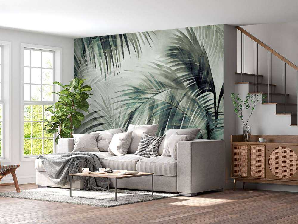 Tropical retreat palm jungle green