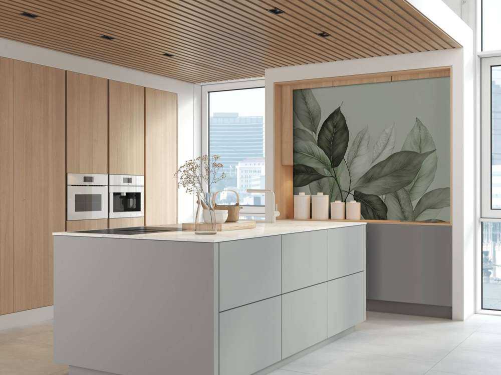 Soft botanical foliage green tranquility