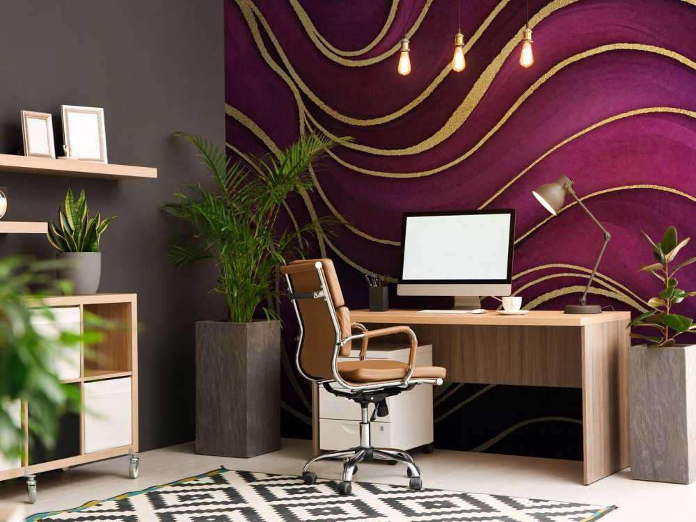 Luxury marble fuchsia purple with gold