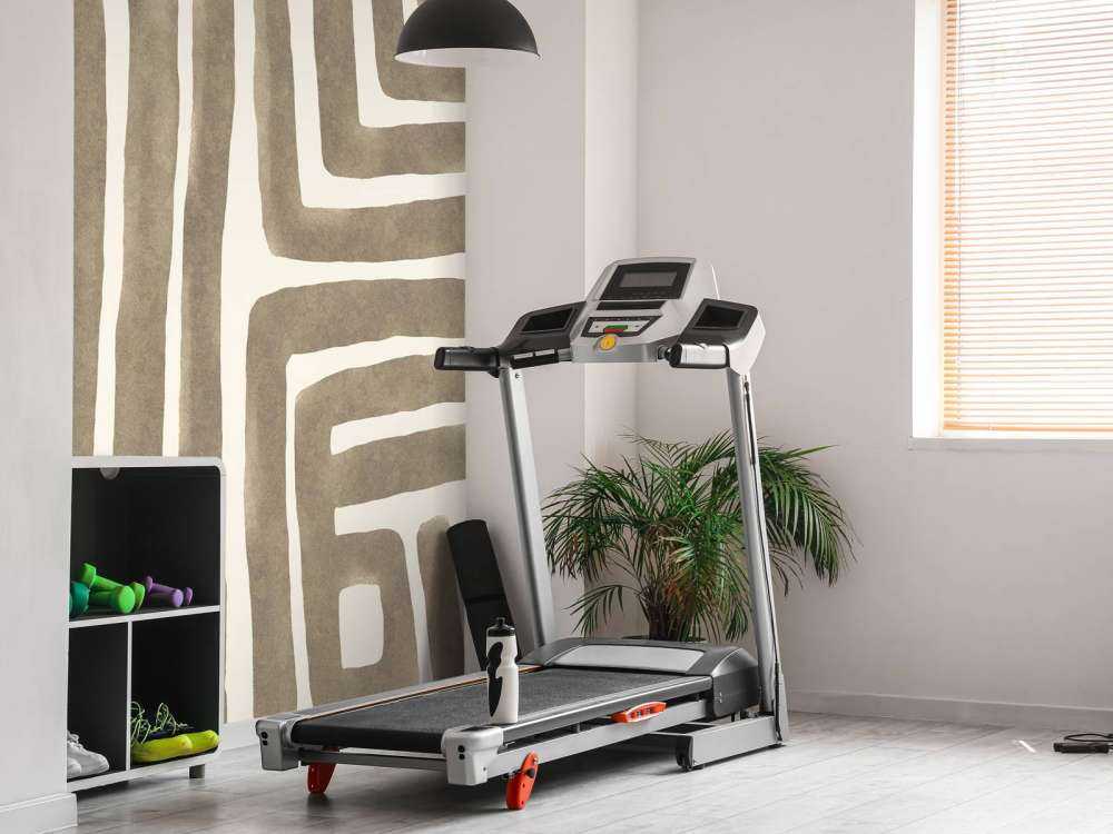 Abstract maze art beige