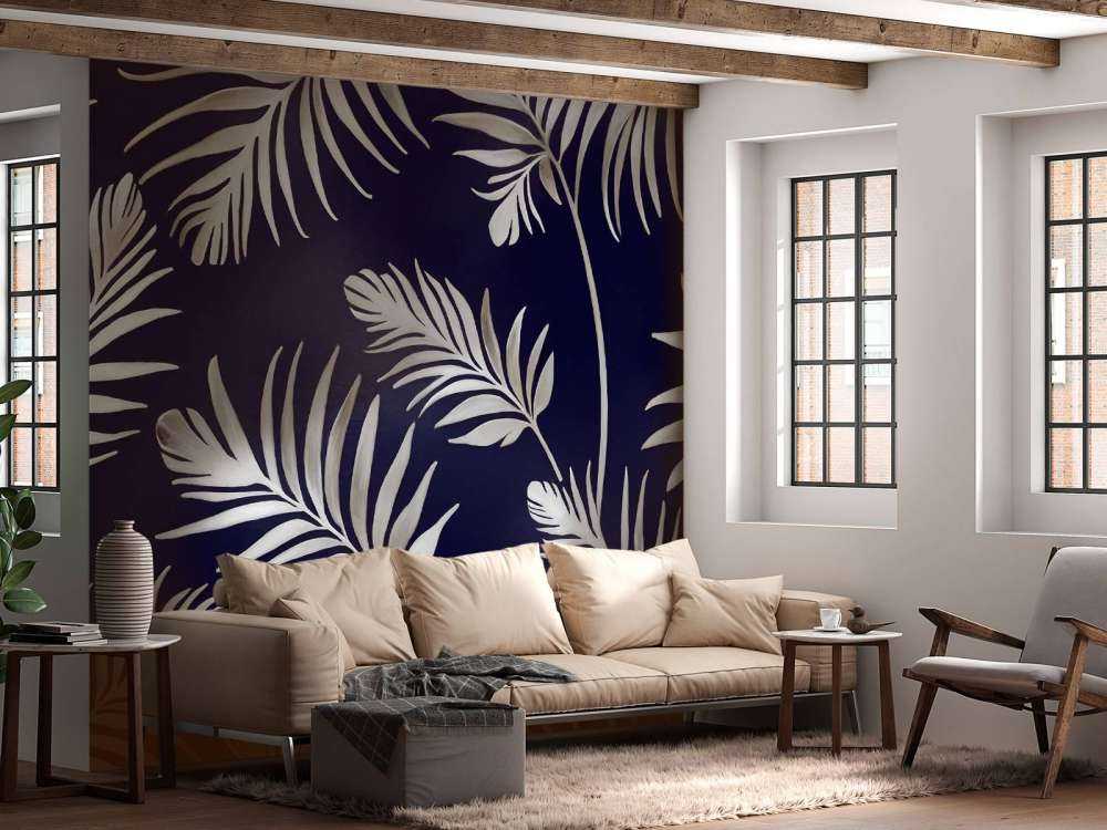 Golden leaves on dark Brown