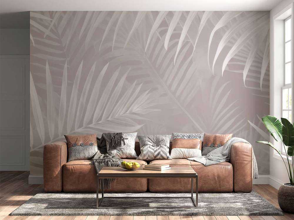 Foggy palm leaves Pink