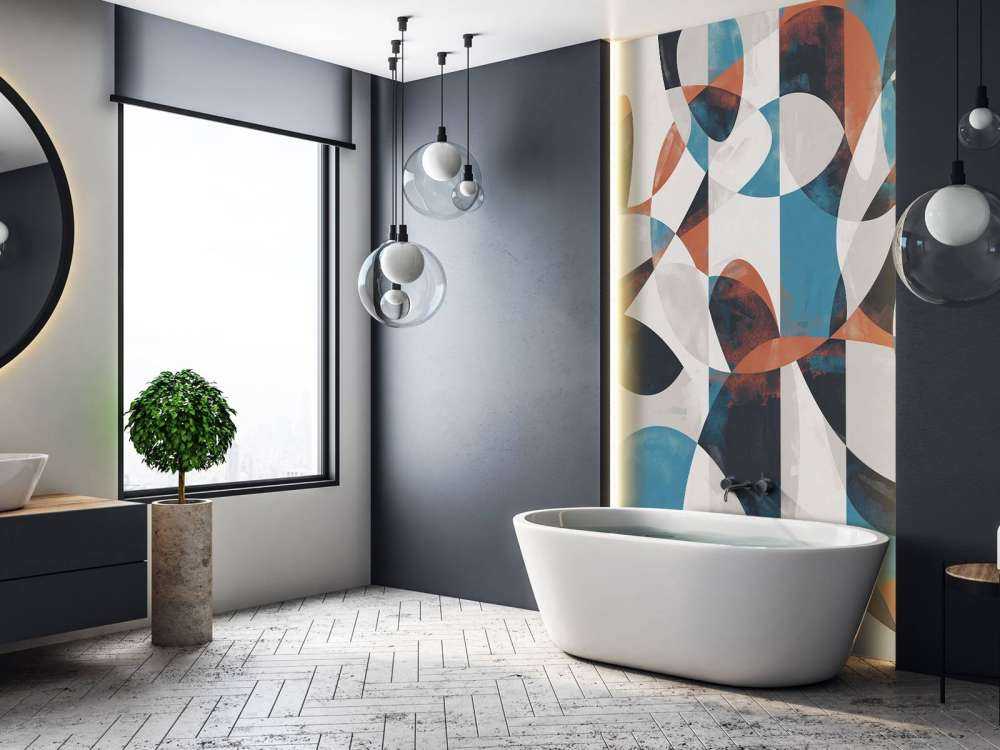 Vloeiende vormen in koraalblauw