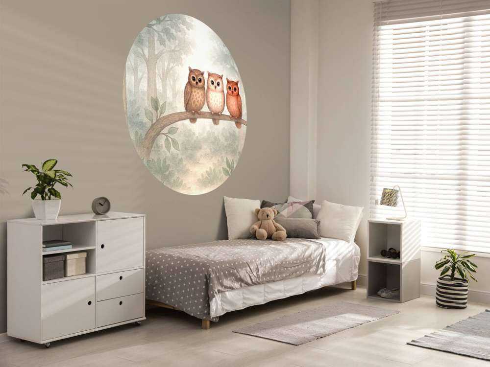 Drie uiltjes in het bos