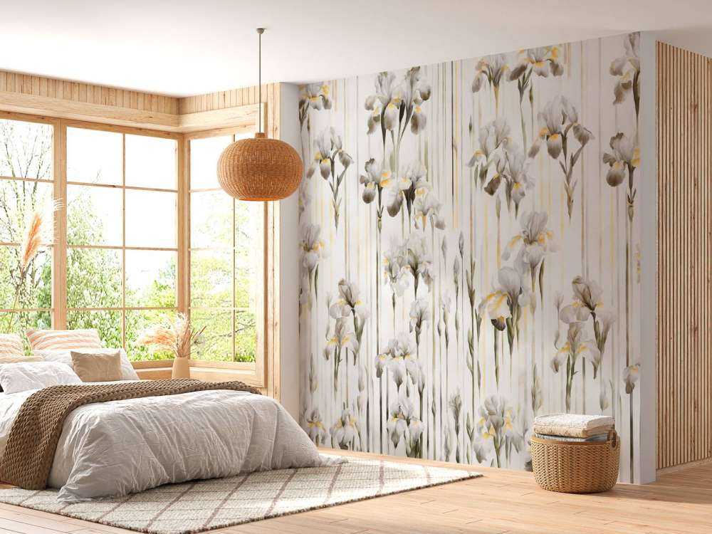 Irises and Stripes Seamless Sepia