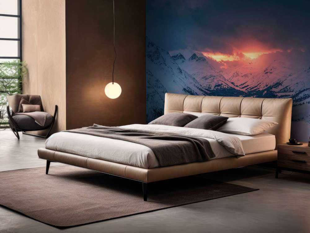 Avondgloed boven stil bergdal