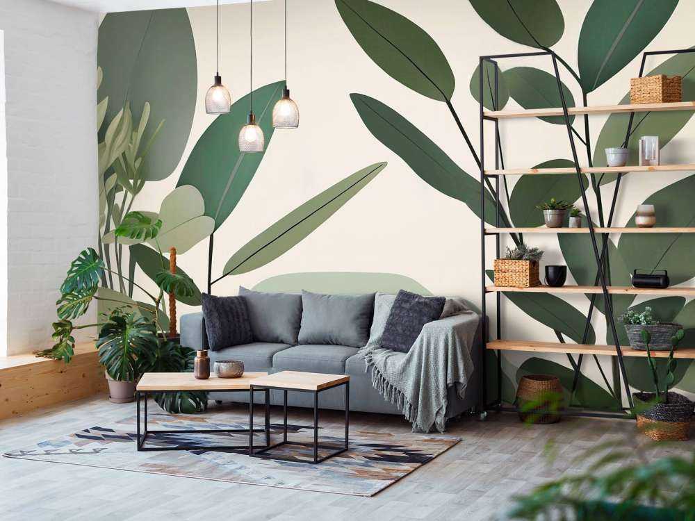 Minimalistische botanische bladeren
