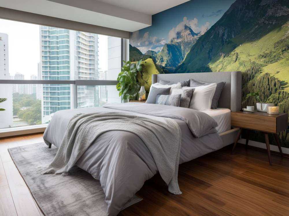 Zomerlicht over groene alpenvallei