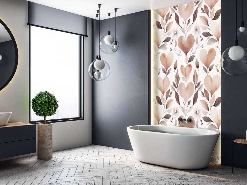Neutrale hartjes met aquarelbladeren