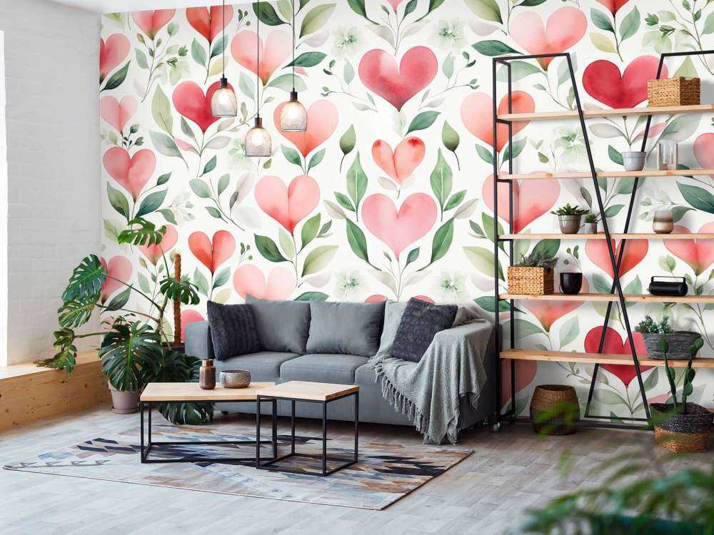Zachte hartjes met botanische takken