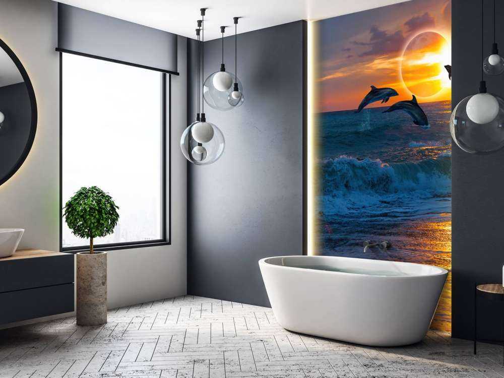 Dolfijnen met zonsondergang