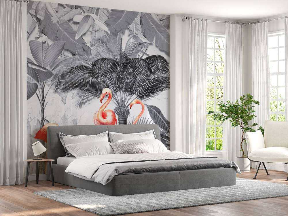 Jungle met flamingo's