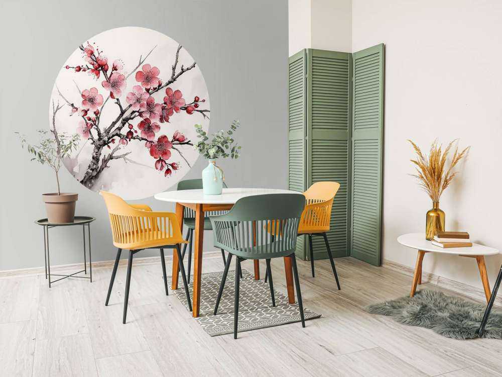 Ink Cherry Blossoms Branches #6