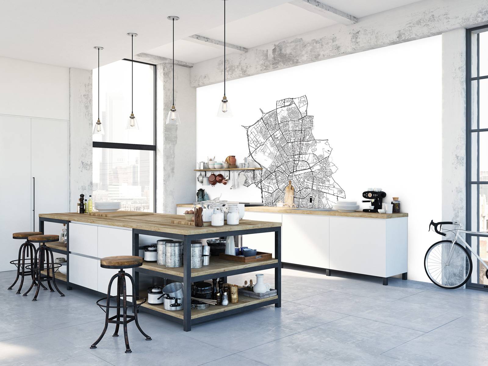 Plattegrond van Eindhoven, wit