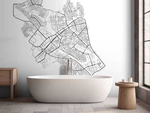 Plattegrond van Zwolle, wit