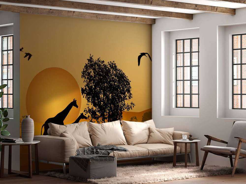 Zonsondergang in een Afrikaans veld