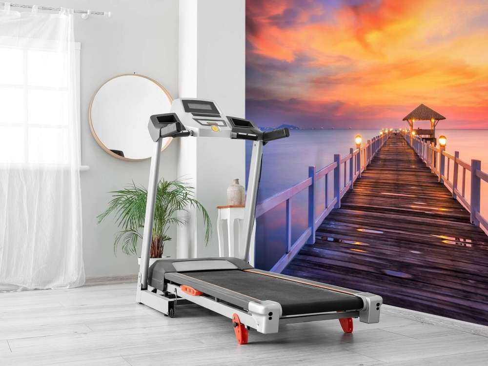 Zeesteiger met zonsondergang